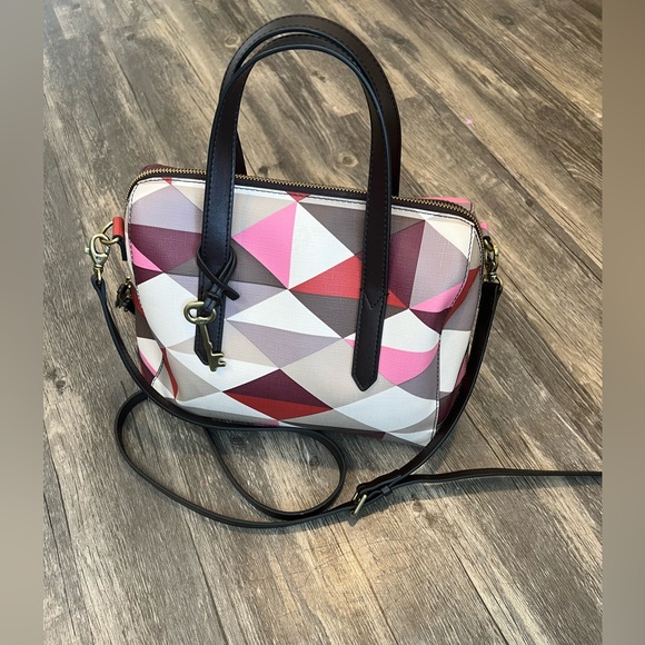 Fossil Handbags - Fossil Geometric Crossbody Bag - Pink, Red, Brown